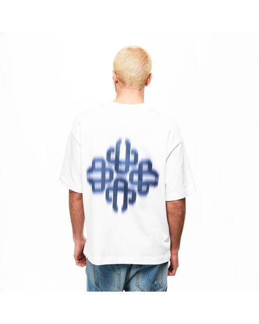 The Couture Club White Blurred Oversized Fit Oversized T-Shirt for men