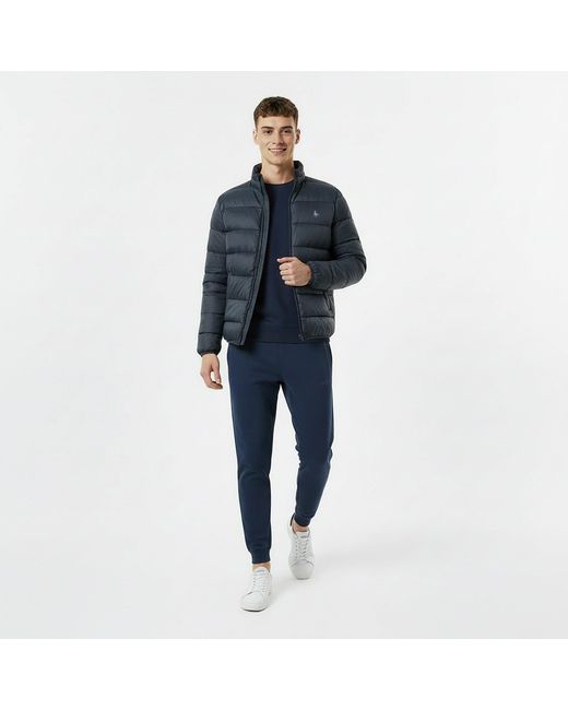 Jack Wills Blue Kershaw Lightweight Long Sleeve Short Puffer Jacket for men