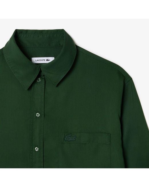 Lacoste Green Flowing Oversized Lyocell Shirt