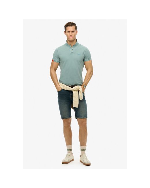Superdry Blue Short-Sleeve Polo Shirt for men