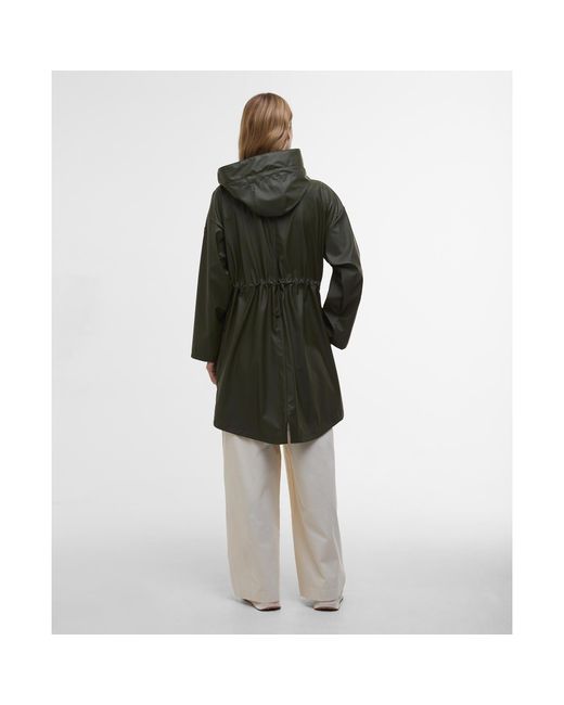 Barbour Green Atlas Hooded Long Sleeve Knee Length Rain Anorak
