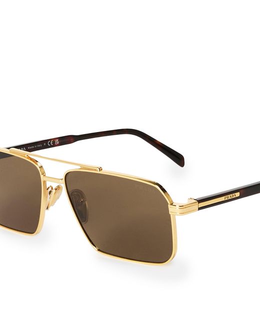 Prada Brown Aviator Sunglasses for men
