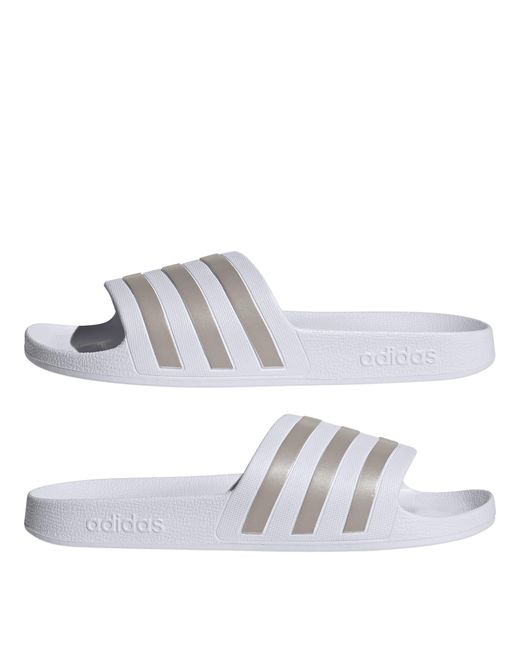 Adidas White Adilette Aqua Slide