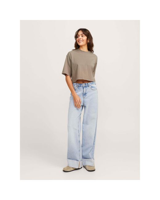 JJXX Natural Andrea Loose Cropped T-Shirt Ladies