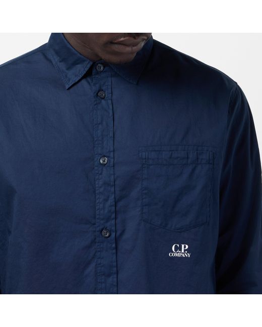 C P Company Blue Long Sleeve Shirt for men