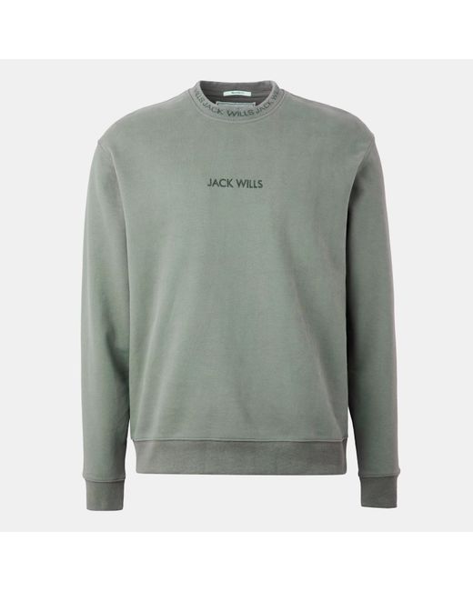 Jack Wills Gray Jacquard Crew Sweatshirt for men