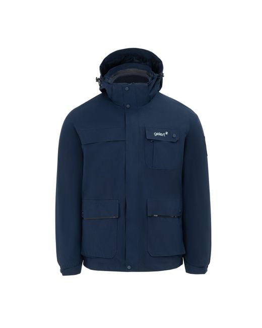 Gelert Blue 3-In-1 Windproof Fleece Lined Detachable Hood Long Sleeve Jacket for men