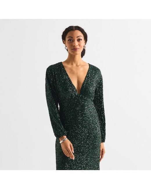 Never Fully Dressed Green Sequin Emma Dress