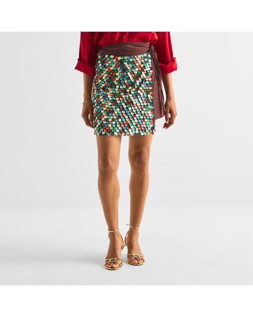 Never Fully Dressed Green Shell Mini Skirt