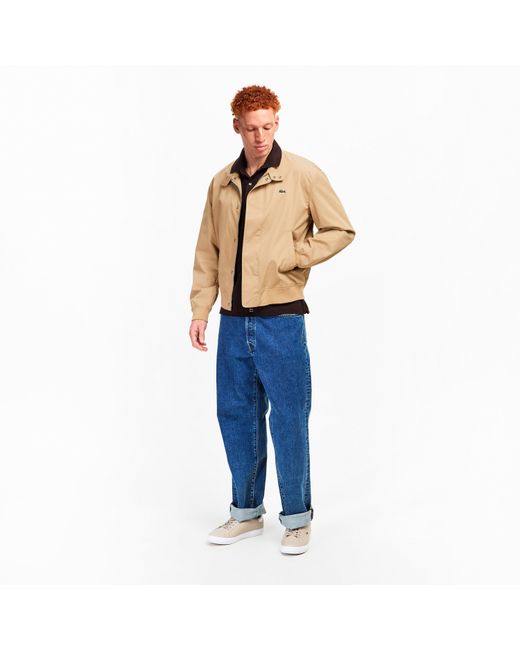 Lacoste Natural Twill Cotton Long Sleeve Harrington Jacket for men