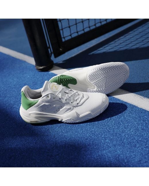 Adidas White Barricade 13 Leather Tennis Shoes for men