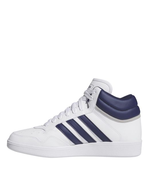 Adidas White Hoops 4.0 Mid Shoes for men
