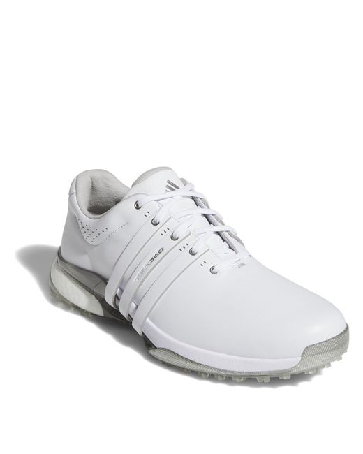 Adidas White Tour360 25 Wide Spikeless Golf Shoes for men