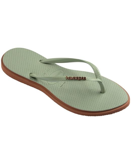 Havaianas Green Slim Point Flip Flops
