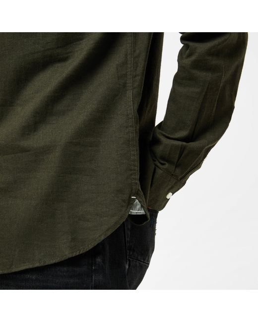 ONLY Green Long-Sleeve Plain Shirt for men