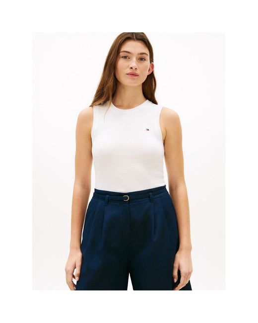 Tommy Hilfiger White Tommy Slim Cody Vest Ld62
