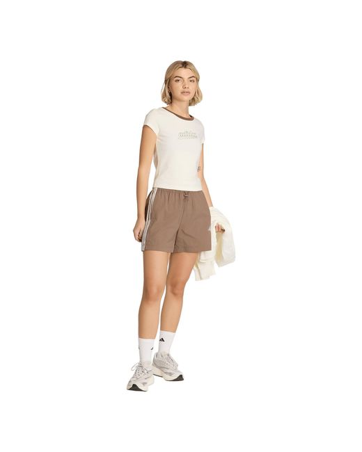Adidas Brown Woven Tracksuit Shorts