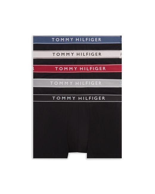 Tommy Hilfiger Black 5-Pack Essential Logo Waistband Trunks for men