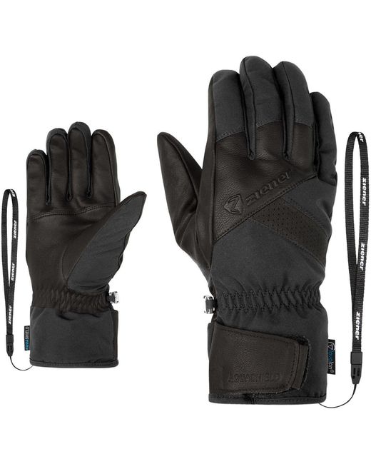 Ziener Black Getter Ski Gloves for men