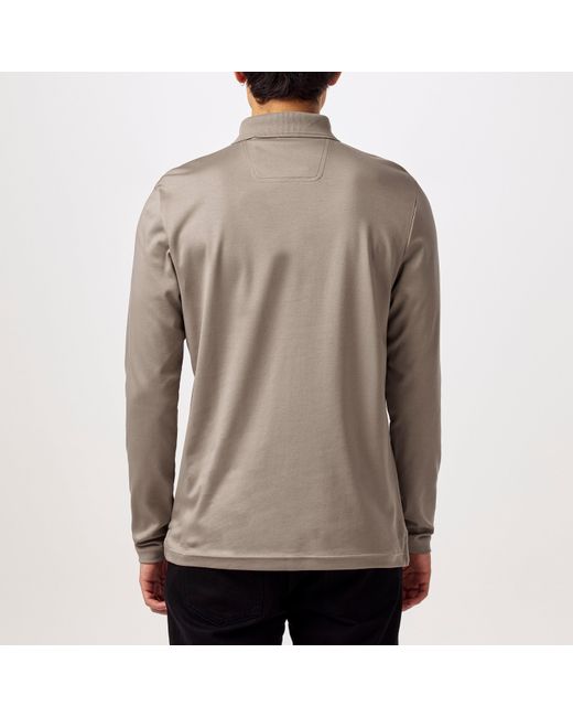 Boss Gray Pirol Long-Sleeve Polo Shirt, Timeless Design for men