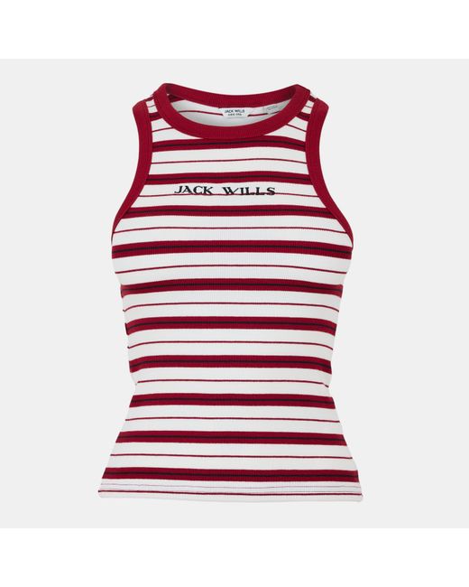 Jack Wills Red Jw Striped Vest