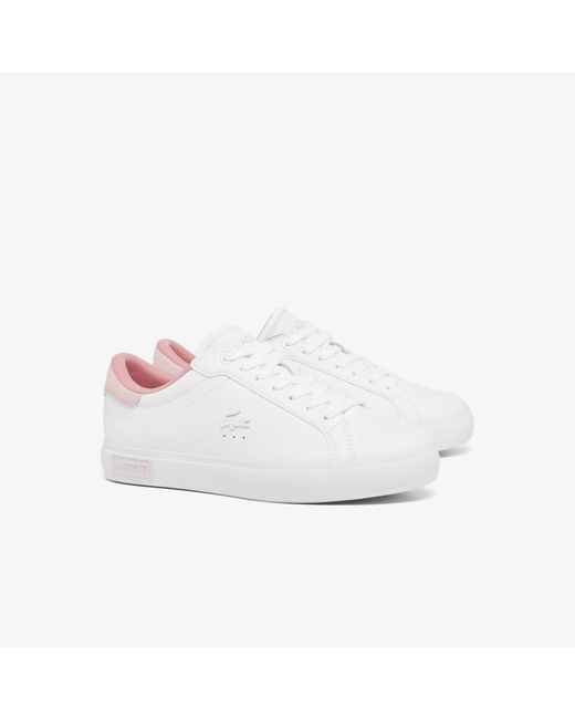 Lacoste White Powercourt Low-Profile Court Trainers