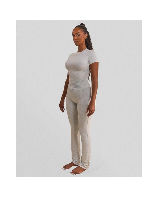 Mars the Label Gray Sculpt Short Sleeve Top