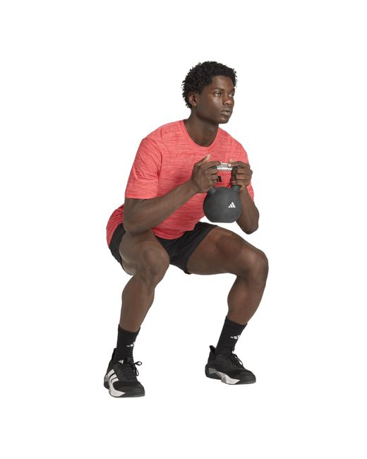 Adidas Pink Train Essentials Stretch Training T-Shirt for men