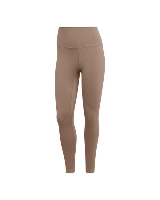 Adidas Brown Yoga Luxe Studio 7/8 Tights