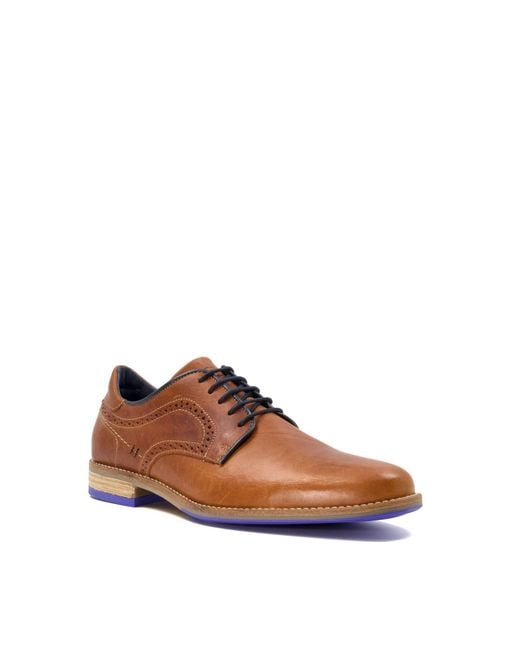 Dune Brown Brampton Piped Gibson Shoes for men