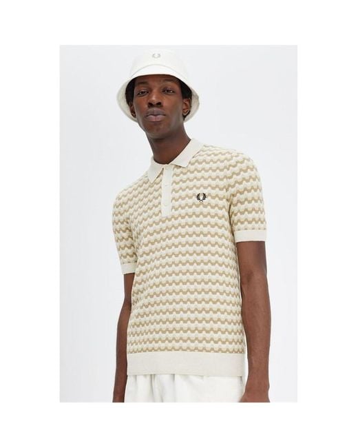 Fred Perry Natural Fred Jacquard Polo Sn43 for men