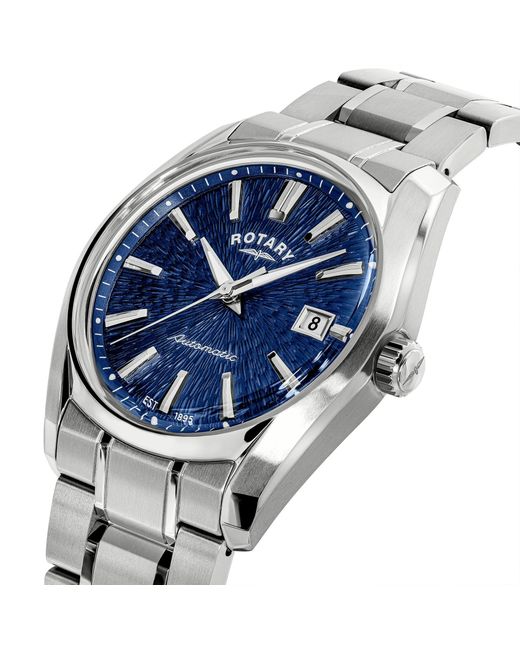 Rotary Metallic Lumen Dial Ss Bracelet Watch for men