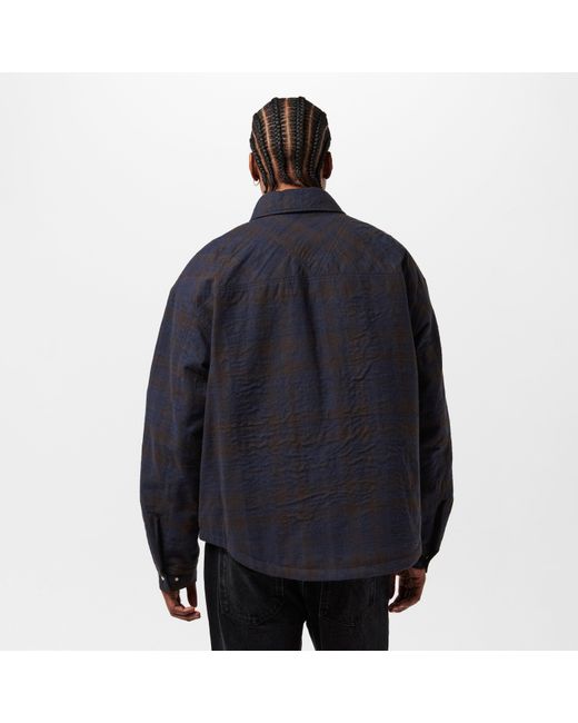 Represent Blue Structured Overshirt for men