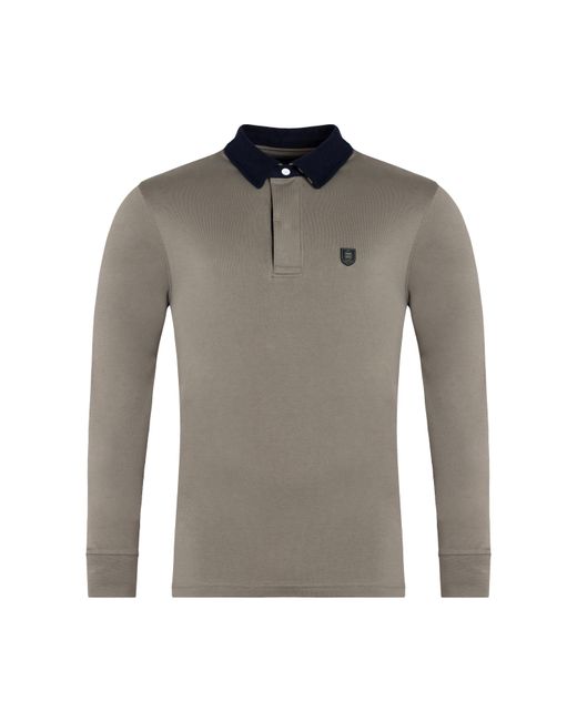 Eden Park Gray Dark Long-Sleeved Rugby Shirt for men