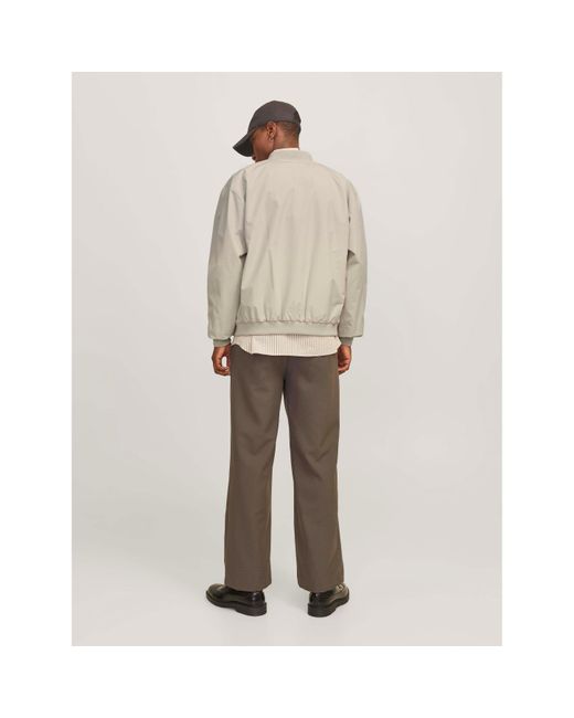 Jack & Jones White Charge Bomber Jacket for men