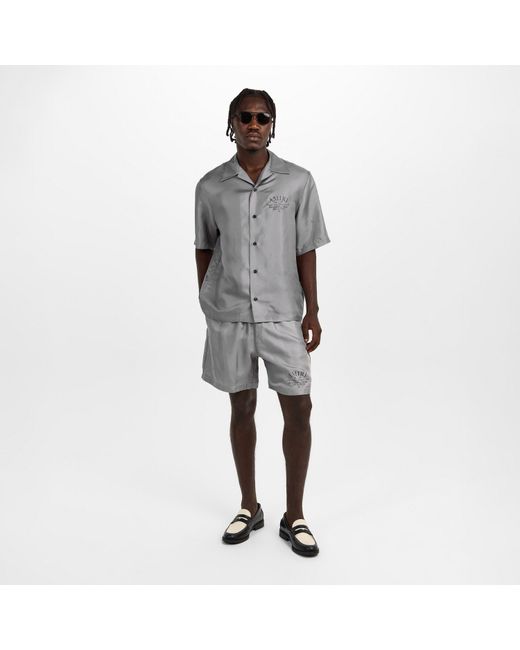 Amiri Gray Silk Art District Shirt for men