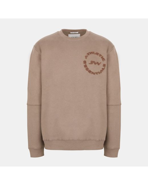 Jack Wills Natural Boucle Cotton Long Sleeve Oversized Fit Crew Sweatshirt for men