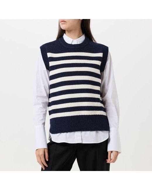 Finery London Blue Lexi Knitted Sweater Vest