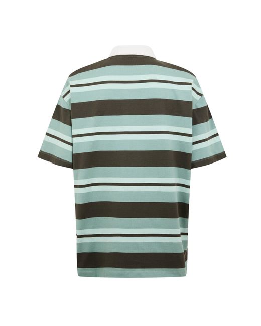 Timberland Green Striped Rugby Short Sleeve Polo Shirt for men