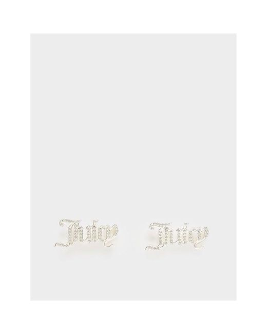 Juicy Couture White Crystal Alice Stud Earrings