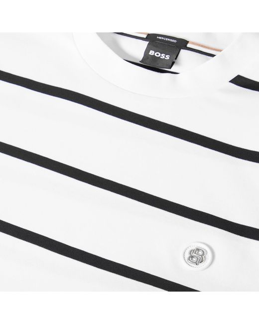 Boss White Taut Minimalist Design T-Shirt With Logo Detail for men