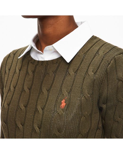 Polo Ralph Lauren Green Cable-Knit Jumper