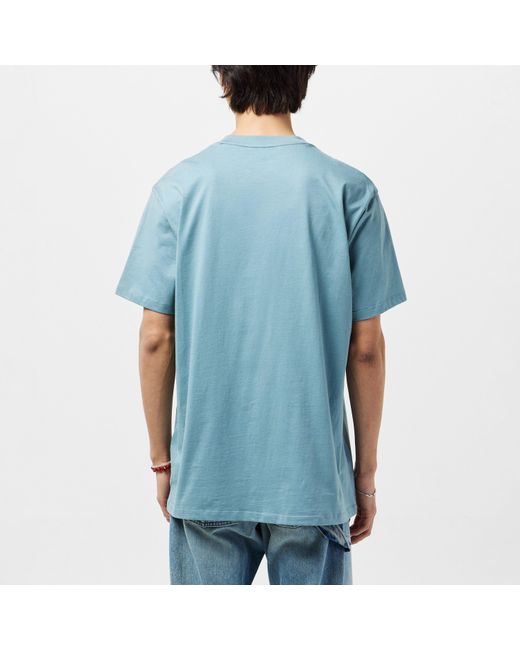 ARMANI EXCHANGE Blue Embossed Logo T-Shirt for men