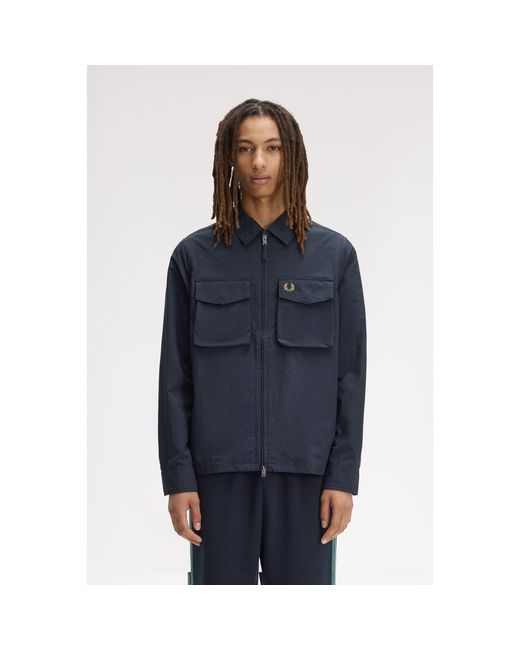 Fred Perry Blue Overshirt for men