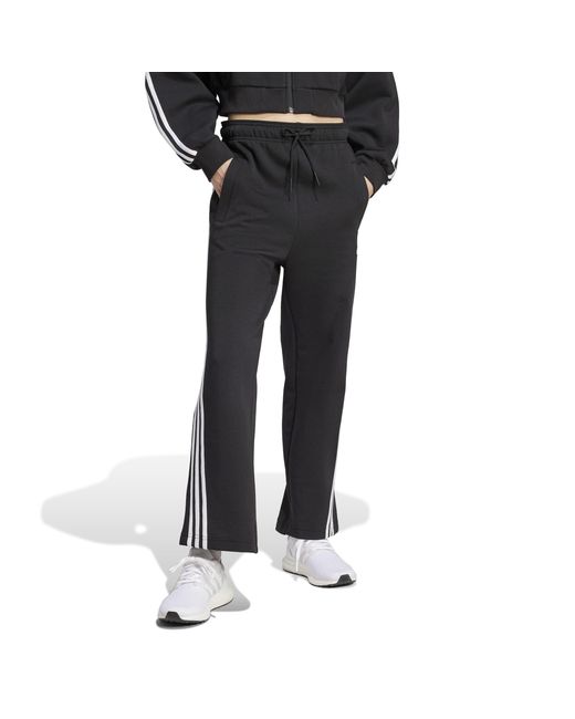 Adidas Black Future Icons 3-stripes Open Hem Joggers
