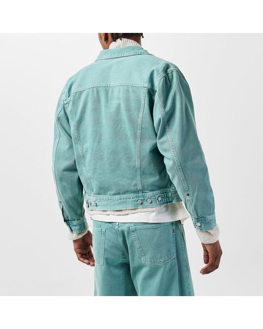 Replay Blue Structured Denim Button-Through Jacket for men