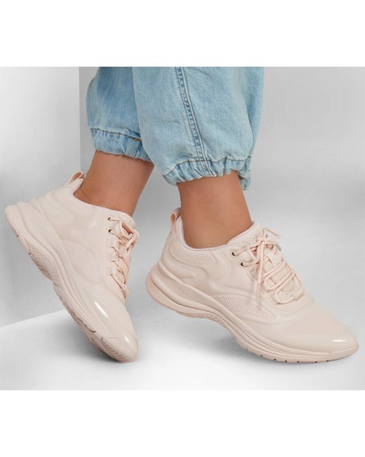 Skechers Pink Glossed Hot Melt Embossed Neoprene Low-Top Trainers