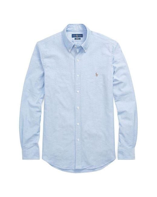 Polo Ralph Lauren Blue Slim Fit Oxford Shirt for men