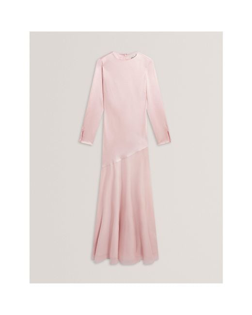 Ted Baker Pink Long Sleeve Maxi Dress
