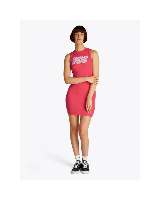 Tommy Hilfiger Pink Bubble Tank Mini Dress